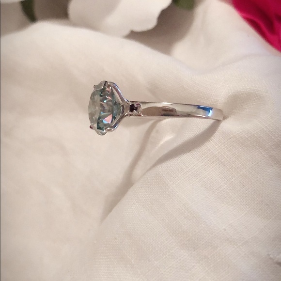 Ice Blue Moissanite Engagement Ring - Picture 7 of 8